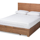 Baxton Studio Lisa Modern and Contemporary Transitional Ash Walnut Brown Finished Wood Queen Size 3-Drawer Platform Storage Bed