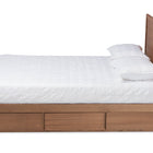 Baxton Studio Lisa Modern and Contemporary Transitional Ash Walnut Brown Finished Wood Queen Size 3-Drawer Platform Storage Bed