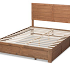 Baxton Studio Lisa Modern and Contemporary Transitional Ash Walnut Brown Finished Wood Queen Size 3-Drawer Platform Storage Bed