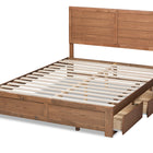 Baxton Studio Lisa Modern and Contemporary Transitional Ash Walnut Brown Finished Wood Queen Size 3-Drawer Platform Storage Bed