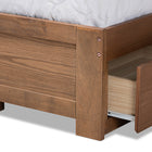 Baxton Studio Lisa Modern and Contemporary Transitional Ash Walnut Brown Finished Wood Queen Size 3-Drawer Platform Storage Bed