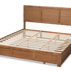 Baxton Studio Lisa Modern and Contemporary Transitional Ash Walnut Brown Finished Wood King Size 3-Drawer Platform Storage Bed