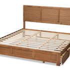 Baxton Studio Lisa Modern and Contemporary Transitional Ash Walnut Brown Finished Wood King Size 3-Drawer Platform Storage Bed