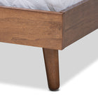 Baxton Studio Anzia Mid-Century Modern Walnut Finished Wood Queen Size Platform Bed