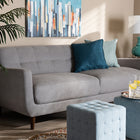 Baxton Studio Allister Mid-Century Modern Light Grey Fabric Upholstered Sofa