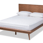 Baxton Studio Karine Mid-Century Modern Walnut Brown Finished Wood King Size Platform Bed