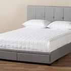 Baxton Studio Netti Light Grey Fabric Upholstered 2-Drawer King Size Platform Storage Bed