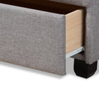 Baxton Studio Netti Light Grey Fabric Upholstered 2-Drawer King Size Platform Storage Bed