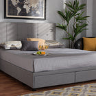 Baxton Studio Netti Light Grey Fabric Upholstered 2-Drawer King Size Platform Storage Bed