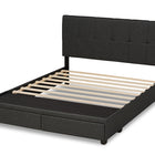 Baxton Studio Netti Dark Grey Fabric Upholstered 2-Drawer Queen Size Platform Storage Bed