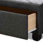 Baxton Studio Netti Dark Grey Fabric Upholstered 2-Drawer King Size Platform Storage Bed