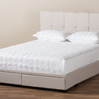 Baxton Studio Netti Beige Fabric Upholstered 2-Drawer King Size Platform Storage Bed