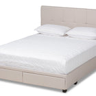 Baxton Studio Netti Beige Fabric Upholstered 2-Drawer King Size Platform Storage Bed
