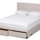 Baxton Studio Netti Beige Fabric Upholstered 2-Drawer King Size Platform Storage Bed