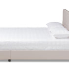 Baxton Studio Netti Beige Fabric Upholstered 2-Drawer King Size Platform Storage Bed