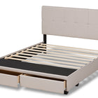 Baxton Studio Netti Beige Fabric Upholstered 2-Drawer King Size Platform Storage Bed