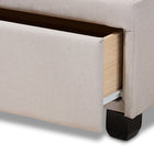 Baxton Studio Netti Beige Fabric Upholstered 2-Drawer King Size Platform Storage Bed