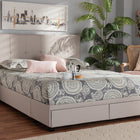 Baxton Studio Netti Beige Fabric Upholstered 2-Drawer King Size Platform Storage Bed