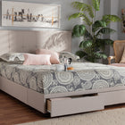Baxton Studio Netti Beige Fabric Upholstered 2-Drawer Queen Size Platform Storage Bed