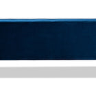 Baxton Studio Sorrento Mid-century Modern Navy Blue Velvet Fabric Upholstered Walnut Finished Wooden 3-seater Sofa