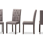 Baxton Studio Gardner Modern and Contemporary Dark Brown Finished Grey Fabric Upholstered Dining Chair - Set of 4
