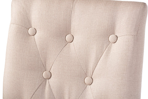 Baxton Studio Gardner Modern and Contemporary 5-Piece Dark Brown Finished Beige Fabric Upholstered Dining Set