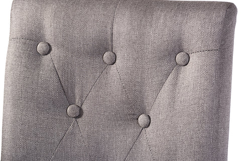 Baxton Studio Gardner Modern and Contemporary 5-Piece Dark Brown Finished Grey Fabric Upholstered Dining Set