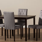 Baxton Studio Gardner Modern and Contemporary 5-Piece Dark Brown Finished Grey Fabric Upholstered Dining Set
