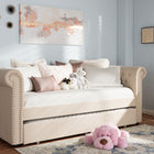 Baxton Studio Mabelle Modern and Contemporary Beige Fabric Trundle Daybed