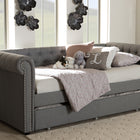 Baxton Studio Mabelle Modern and Contemporary Grey Fabric Trundle Daybed