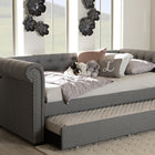 Baxton Studio Mabelle Modern and Contemporary Grey Fabric Trundle Daybed
