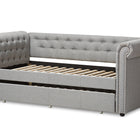 Baxton Studio Mabelle Modern and Contemporary Grey Fabric Trundle Daybed