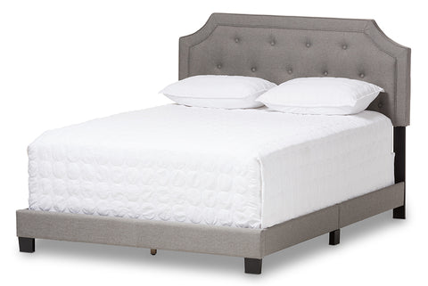 Baxton Studio Willis Modern and Contemporary Light Grey Fabric Upholstered Queen Size Bed