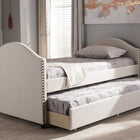 Baxton Studio Alessia Modern and Contemporary Beige Fabric Upholstered Daybed with Guest Trundle Bed