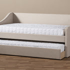 Baxton Studio Barnstorm Modern and Contemporary Beige Fabric Upholstered Daybed with Guest Trundle Bed