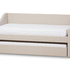 Baxton Studio Barnstorm Modern and Contemporary Beige Fabric Upholstered Daybed with Guest Trundle Bed