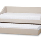 Baxton Studio Barnstorm Modern and Contemporary Beige Fabric Upholstered Daybed with Guest Trundle Bed