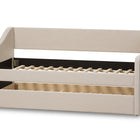 Baxton Studio Barnstorm Modern and Contemporary Beige Fabric Upholstered Daybed with Guest Trundle Bed