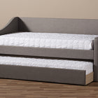 Baxton Studio Barnstorm Modern and Contemporary Grey Fabric Upholstered Daybed with Guest Trundle Bed