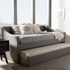 Baxton Studio Barnstorm Modern and Contemporary Grey Fabric Upholstered Daybed with Guest Trundle Bed