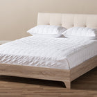 Baxton Studio Mia Mid-Century Light Beige Fabric Upholstered Queen Size Platform Bed