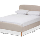 Baxton Studio Mia Mid-Century Light Beige Fabric Upholstered King Size Platform Bed