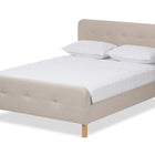 Baxton Studio Samson Mid-Century Light Beige Fabric Upholstered Full Size Platform Bed