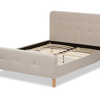 Baxton Studio Samson Mid-Century Light Beige Fabric Upholstered Full Size Platform Bed