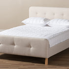 Baxton Studio Samson Mid-Century Light Beige Fabric Upholstered Full Size Platform Bed