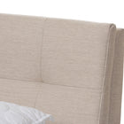 Baxton Studio Adelia Mid-Century Light Beige Whitewash Queen Size Platform Bed