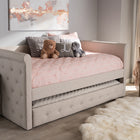 Baxton Studio Alena Modern and Contemporary Light Beige Fabric Daybed with Trundle