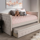 Baxton Studio Alena Modern and Contemporary Light Beige Fabric Daybed with Trundle