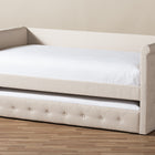 Baxton Studio Alena Modern and Contemporary Light Beige Fabric Daybed with Trundle
