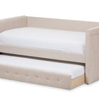 Baxton Studio Alena Modern and Contemporary Light Beige Fabric Daybed with Trundle